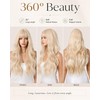 Light Blonde Long Wavy Wig with Bangs for Women Synthetic