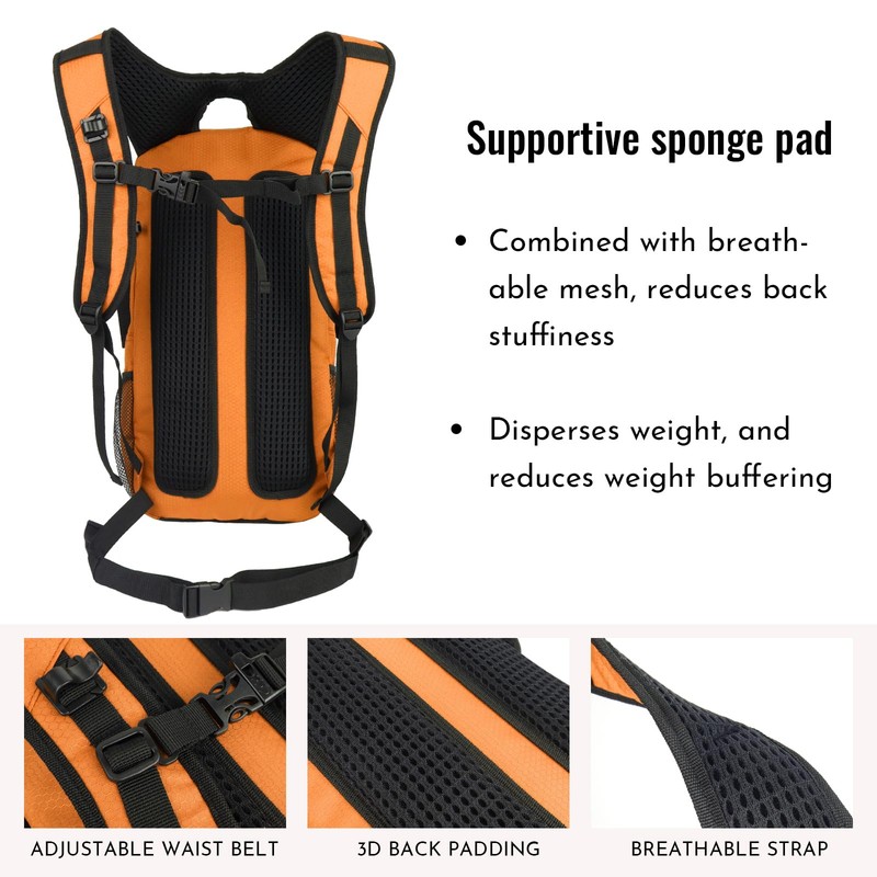 Zavothy Hydration Backpack with 3L Water Bladder Small Hiking Water