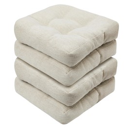 Basic Beyond Chair Cushions for Dining Chairs, Non-Slip Chair Pads, Thick Seat Cushions for Dining Room Chairs, Kitchen Chair Cushions Set of 4, 17" x 17" x 4", Beige