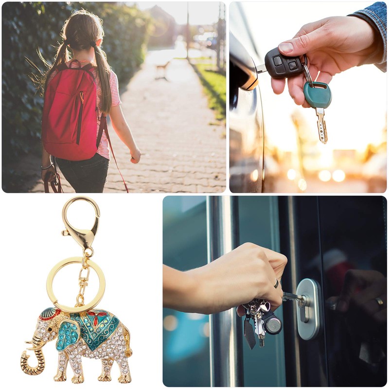 Lurrose Cute Elephant Design Key Ring Fashion Car Bag Pendant