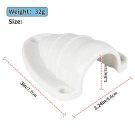 Xztrdi Large Nylon 3" Marine Wire Cable Vent Cover, Clamshell Vent for Boat, Smooth Edge Thickness 1/8", Wire Vent Cover, Clamshell Vent, Free Installation Screws (Large Size, White)
