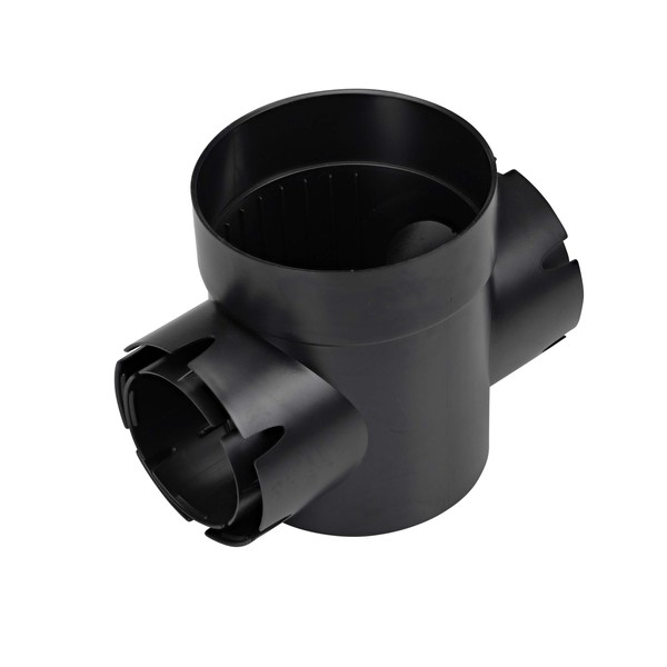 NDS Round Spee-D Catch Basin Drain With 2 Outlets, 6 in., Black