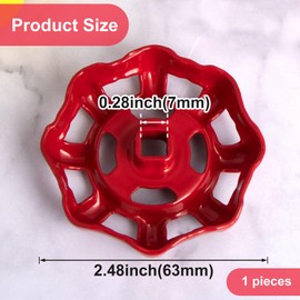 Pndeyo 7x7mm Outdoor Faucet Handle, Round Wheel Hose Bib Handle, Rustproof Water Spigot Handle Outside Water Valve Faucet Handle Replacement Parts- Red