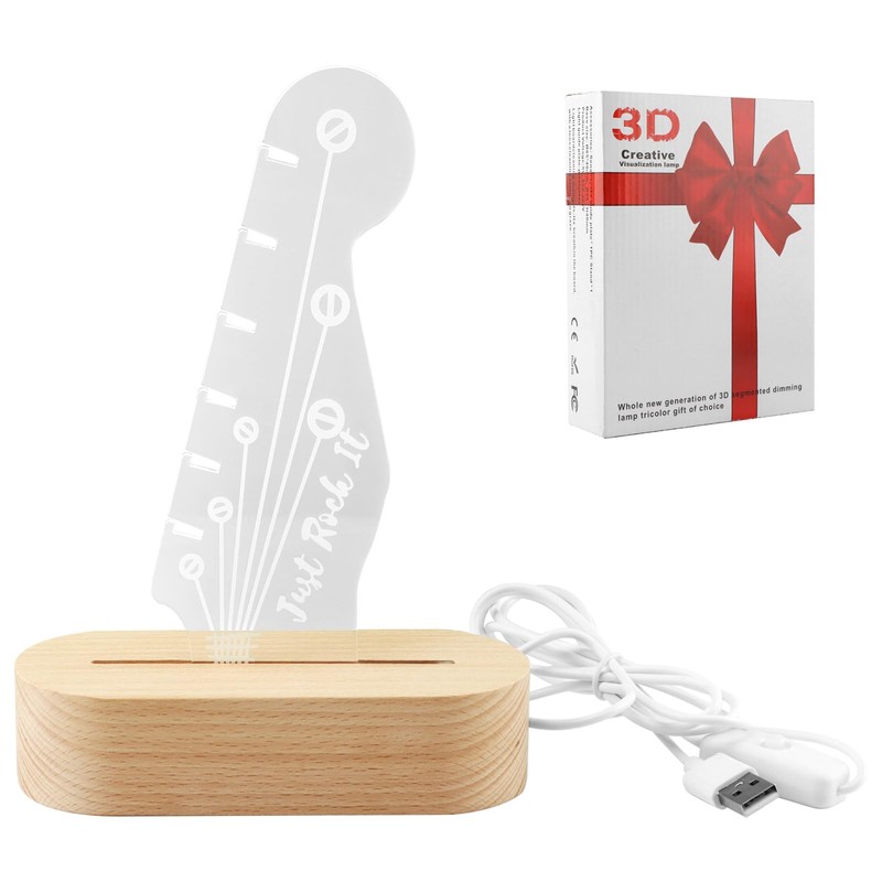 Hogurin Light Up Guitar Pick Holder, Acrylic Wood Desktop Picks