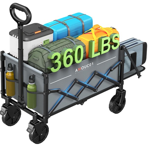 Small Wagon Cart Foldable, Collapsible Wagon with 360 LBS Max