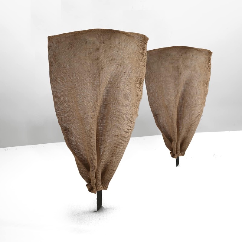Svepndic 2PCS 47''x40'' Reusable Warm Burlap Winter Plant Cover Bags