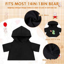 6 PCS Teddy Bear Clothes Tee Shirt Sublimation Plush Bear Shirts Classic Stuffed Animal Bear T Shirts Hoodie 14-18 Inches Stuffed Bear Dolls