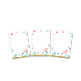 12 Mini Notepads Mermaid Party Bags for Children's Birthday Party Favours for Girls Girls Birthday A7 Format