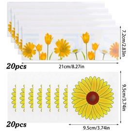 ZYEKIU Pack of 40 Fly Traps Indoor Fly Catcher Floral Pattern Fruit Fly Trap Viscosity Fly Trap Window Efficient for Bedroom Living Room Kitchen Window Car Interior