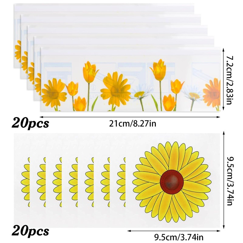 ZYEKIU Pack of 40 Fly Traps Indoor Fly Catcher Floral