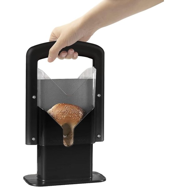 Bagel Slicer, Perfect for Bagels,Bagel Cutter Stainless Steel Black