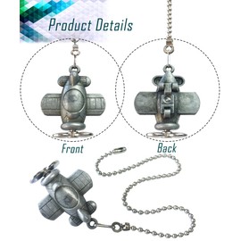 OMYZERO 12 inch Ceiling Fan Pull Chain Airplane Charm Pendant Ceiling Fan Danglers Fan Pulls Chain Extender with Ball Chain Connector for Ceiling Fan Light Decoration(Grey)