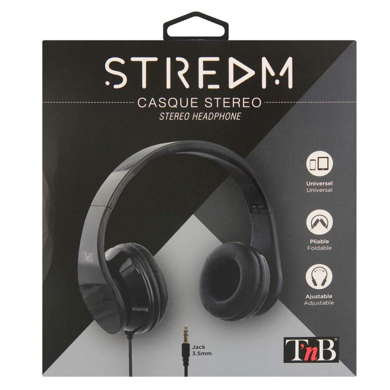 T'nB Stream Wired Headphones Black