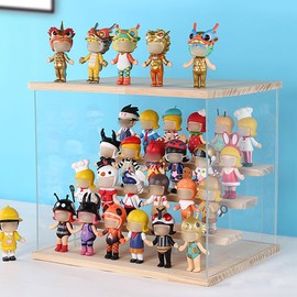 Clear Display Case, Acrylic Storage Organizers Box, Dustproof Showcase for Collectibles Action Figure Dolls Toys Collections, Countertop Display Box for Home Decor
