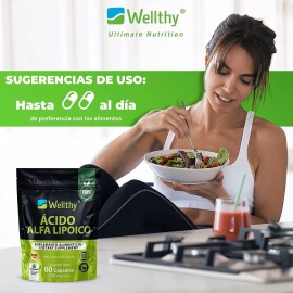Wellthy Ácido Alfa Lipoico Con Curcuma 600mg 60caps Sabor Neutro