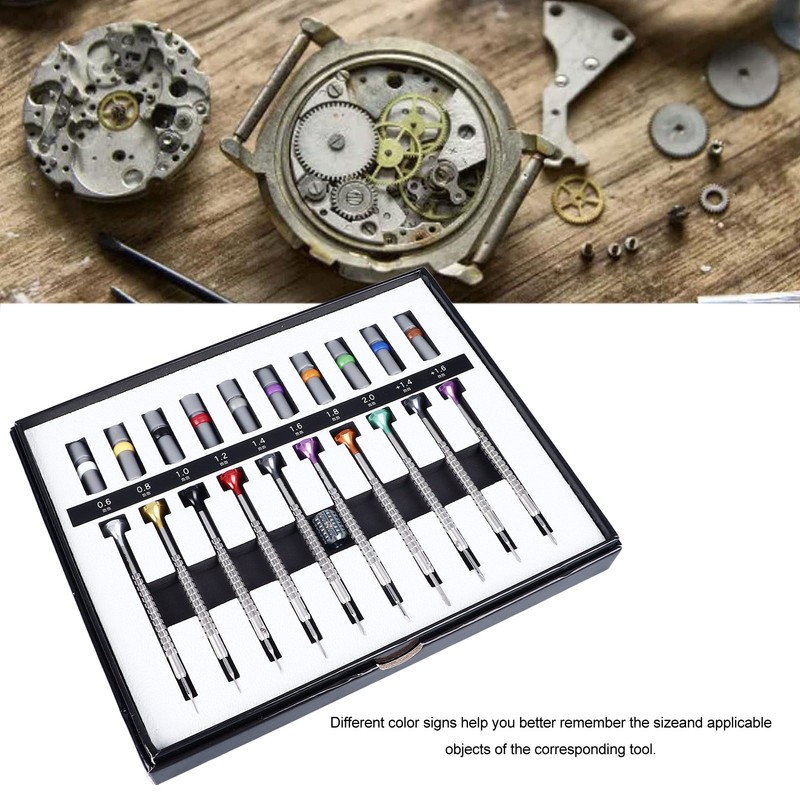 Watch Repair Screwdriver Set 0.6‑2.0mm Color Coded Replaceable Heads Micro