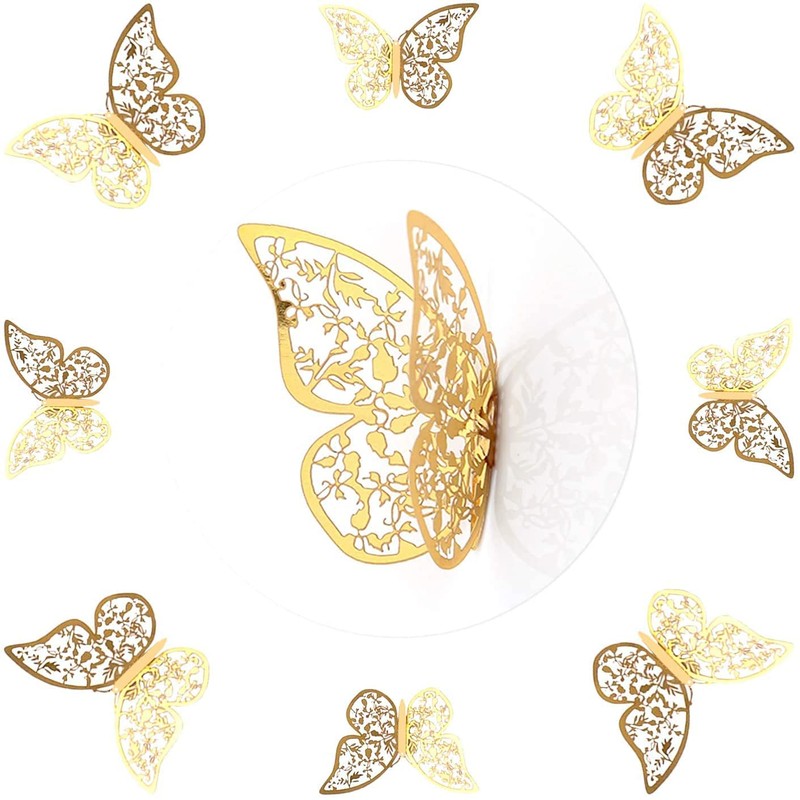 AIEX 24pcs 3D Butterfly Wall Stickers 3 Sizes Butterfly Wall