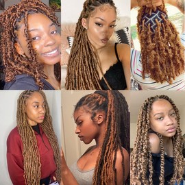Leeven 16 Inch Springy Twist Hair for Afro Marley Locs 3 Packs Afro Kinky Curly Marley Braiding Hair Extensions Pre Separated Popping Spring Twist Crochet Hair for Distressed Locs /27#