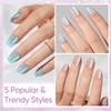 Press on Nails Short 5 Styles, Jofay Fashion 160Pcs Summer
