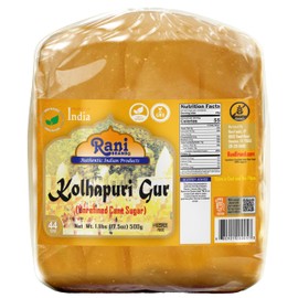 Rani Kolhapuri Gur (Jaggery) 17.5oz (1.1lbs) 500g ~ Unrefined Cane Sugar, No Color added, Gluten Friendly | Vegan | NON-GMO | Kosher | No Salt or fillers