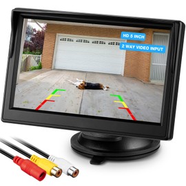 Backup Camera Monitor Only - 5 Inch HD Image Back up Camera Screen for Cars Trucks SUVs Vans RVs Trailers Campers, Dashboard/Windshield Installation, 12V/24V, Camera Not Included (5 Inch)