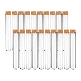 Pack of 20 Test Tubes, Test Tube with Corks, 12 mm x 75 mm, Plastic Test Tube, Test Tube Vase, Test Tubes for Flowers for Flowers, Liquids, Spices, DIY