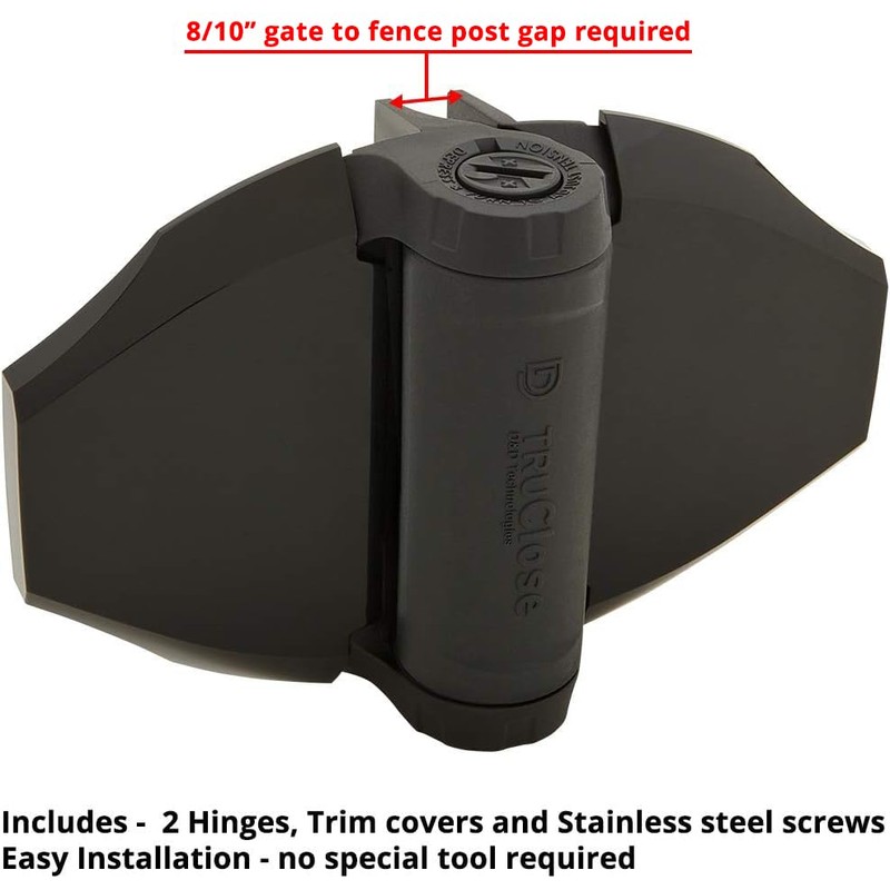 D&D Technologies TCHD2L2S3BTS TruClose Heavy Duty Gate Hinges, for Self