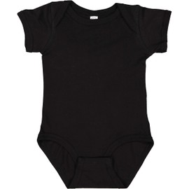 Rabbit Skins Baby Soft Fine Jersey Short Sleeve Bodysuit (4424) Black, 6M