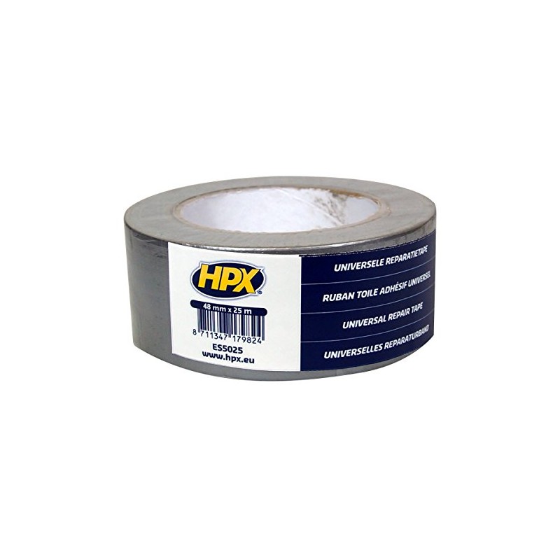 HPX MES5025 Duct Tape, 48 mm x 25 m, Silver