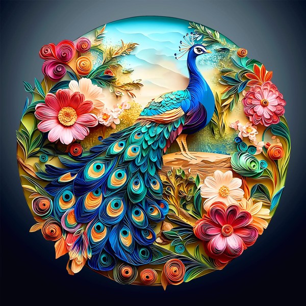 Wooden Puzzles for Adults, Unique Animal Shaped Colorful Peacock Adults