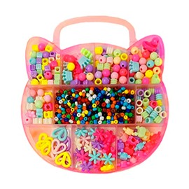 Only faith Bracelet Making Kit Colorful Beads for Girls Kitty Kit Jewellery Making Craft Kit Round Glass Beads Mustard Seeds Kitty Cat 4mm (Pack of 1000)