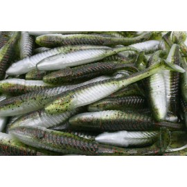 Killer Jigs 3.5" Watermelon Red Ghost Paddle Tail Swimbaits Soft Plastic Bass Fishing Lure - 10 pack