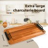 Large Wooden Charcuterie Board with Handles, Extra Long Cutting Grilling