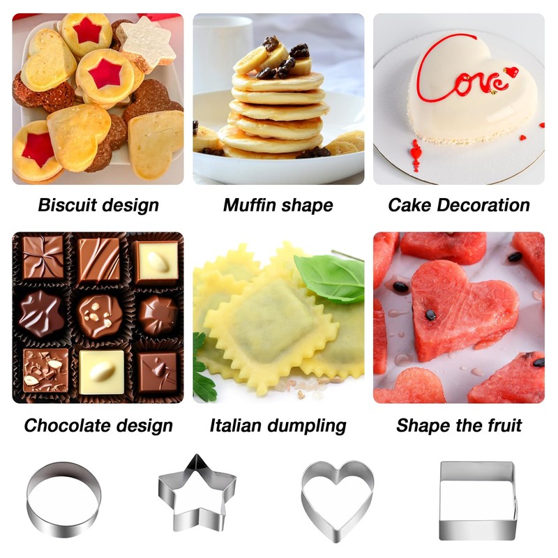 30Pcs Mini Cookie Cutter Set，Stainless Steel Multi Shapes Kit Cutters