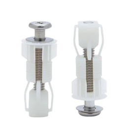 2Pack Toilet Seat Screws Toilet Seat Fittings,Toilet Seat Hinges Expanding Rubber Top Nuts Screw Fixings Fix WC Blind Hole Fittings White Fixing Bolt for Toilet Covers