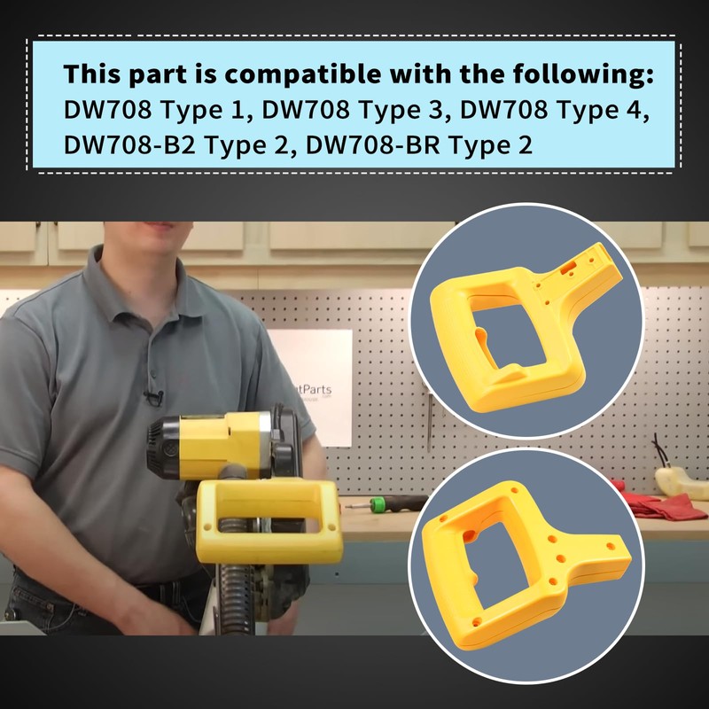 153755-01 Miter Saw Clamshell Handle for DeWalt DW708 DW708-B2 DW708-BR，Miter