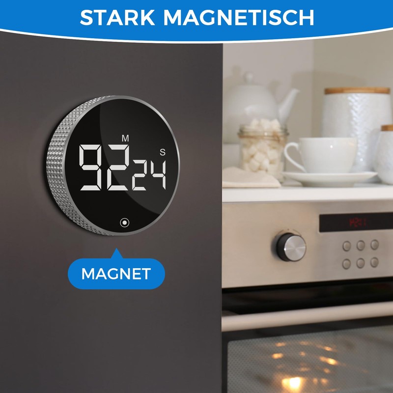 CNMTCCO Digital Kitchen Timer Magnetic Egg Timer with LED Display,