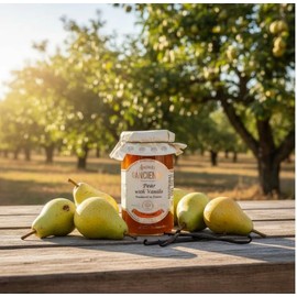 Les Confitures à la Ancienne, Set of 2 Jars, Poire au Vanille Preserves (French Pear with Vanilla Jam), 9.5 oz Each
