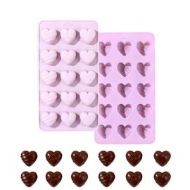 Heart Shaped Silicone Mold for Chocolate Making - 8 Cavity Purple Heart Mold for Candy, Baking, Ice Cubes, Valentine's Day Gift - Food Grade Flexible Non-Stick Mold, Easy Demolding