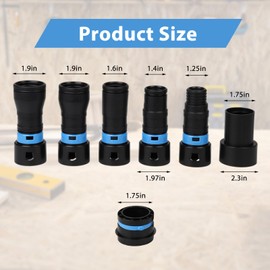 Qivine Shop Vac Hose 20FT, Wet/Dry Dust Collection Hose, Rigid Shop Vacuum Hose with 6 Adapters for Woodworking Power Tool & Sander, Compatible with Dewalt DW6182, Ridgid R8606B, Bosch