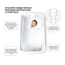 Marsu Baby Wrap Sheet – Safe Sleep Blanket for Newborns – Fits Bedside Sleepers, Pack & Plays, Mini Cribs – Newborn Sleep Essential - Promotes Longer Sleep (Tan, Bedside Sleeper or Bassinet)