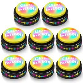 Feekoon Dance Music Button Plays 10 EDM Tracks, 30 Second Light Up Dance Bomb Button with Batteries Funny Gag Gift for Classroom, Office, Teachers, Coworkers & Friends(8 Pack,Original)