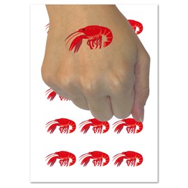 Crayfish Crawdad Crawfish Crustacean Temporary Tattoo Water Resistant Fake Body Art Set Collection - 54 1" Tattoos (1 Sheet)