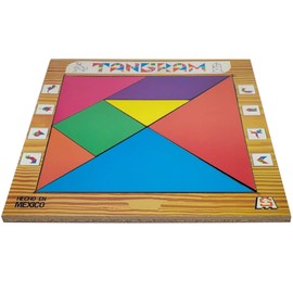 Toy Aprendiendo Tangram Mediano para niños Madera ¡Sí Dura! - con GUIA - Desarrolla la Capacidad Espacial - Favorece el Conocimiento - Desarrolla coordinación y Capacidad Espacial - Mediano