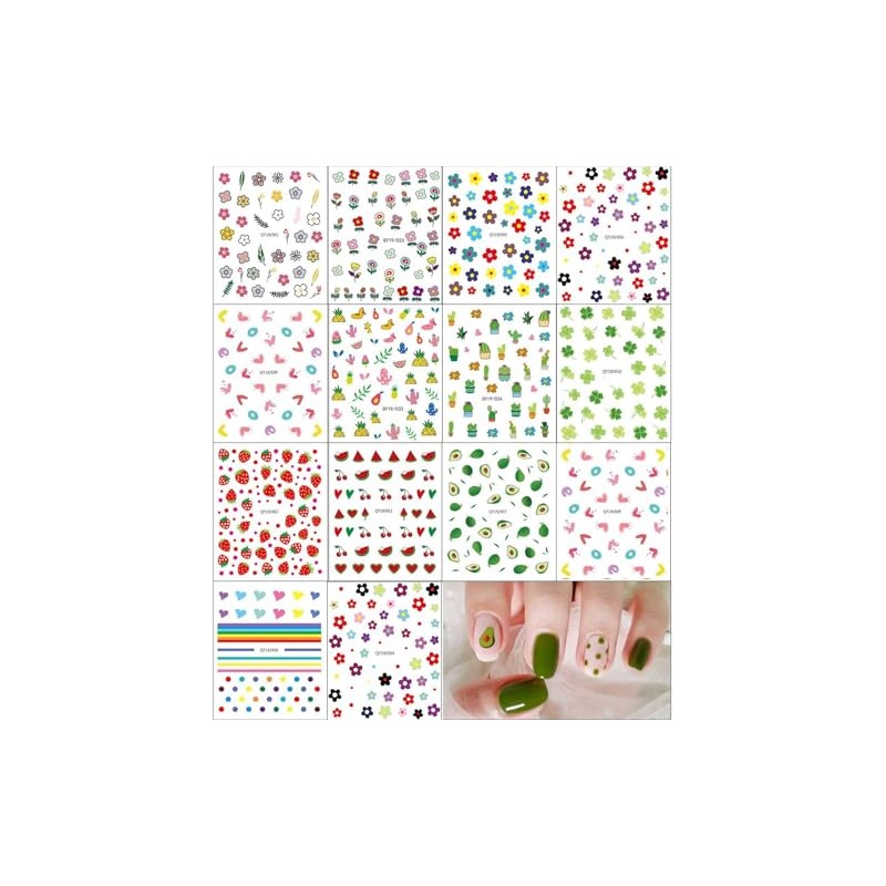JMEOWIO - 14 hojas de pegatinas de uñas para niños,