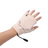 USB Heated Gloves Mitten Men Women Winter Knitted Fingerless Hand