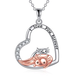 POPLYKE Animal Mother and Daughter Necklace for Women 925 Sterling Silver Mother's Day Jewellery Birthday Mother Gifts, Sterling Silver