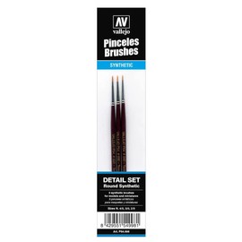 Acrylicos Vallejo ラウンド合成ブラシ定義 3点セット サイズ4/0 3/0 2/0
