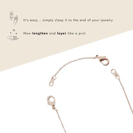 HONEYCAT Delicate Necklace Extender Set 2", 4", 6" or 1", 3", 5" in 18k Gold Plate, 18k Rose Gold Plate, or Silver | Minimalist, Delicate Jewelry, Metal
