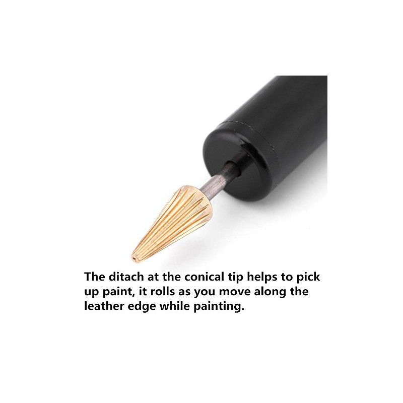 Pluma de tinte de borde de cuero, rodillo de pintura